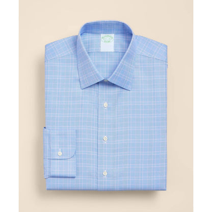Brooks Brothers Explorer Collection Non-Iron Twill Ainsley Collar, Glen Plaid Dress Shirt