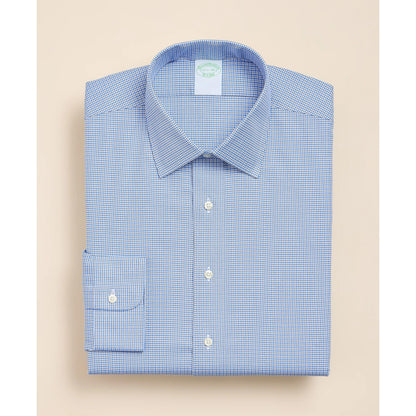 Brooks Brothers Explorer Collection Non-Iron Twill Ainsley Collar, Mini Check Dress Shirt