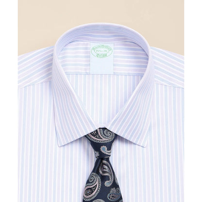 Brooks Brothers Explorer Collection Non-Iron Twill Ainsley Collar, Triple Stripe Dress Shirt
