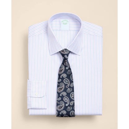 Brooks Brothers Explorer Collection Non-Iron Twill Ainsley Collar, Triple Stripe Dress Shirt