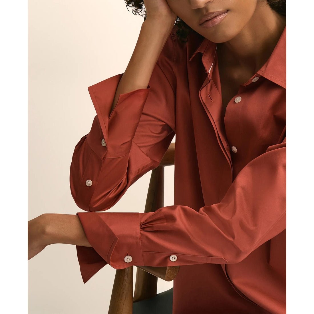 Supima Cotton Sateen Relaxed Shirt