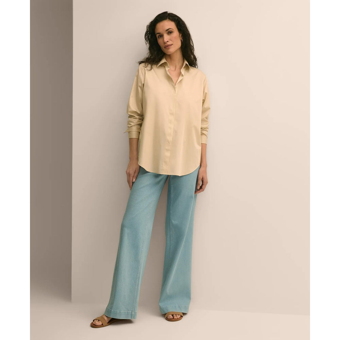 Supima Cotton Sateen Relaxed Shirt