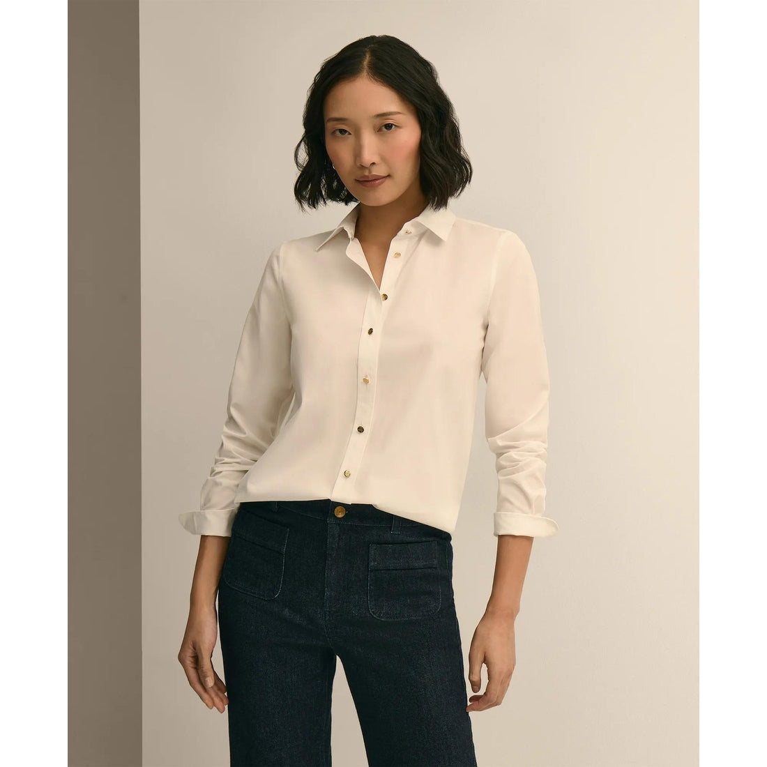 Supima Cotton Gold-Tone Button Shirt