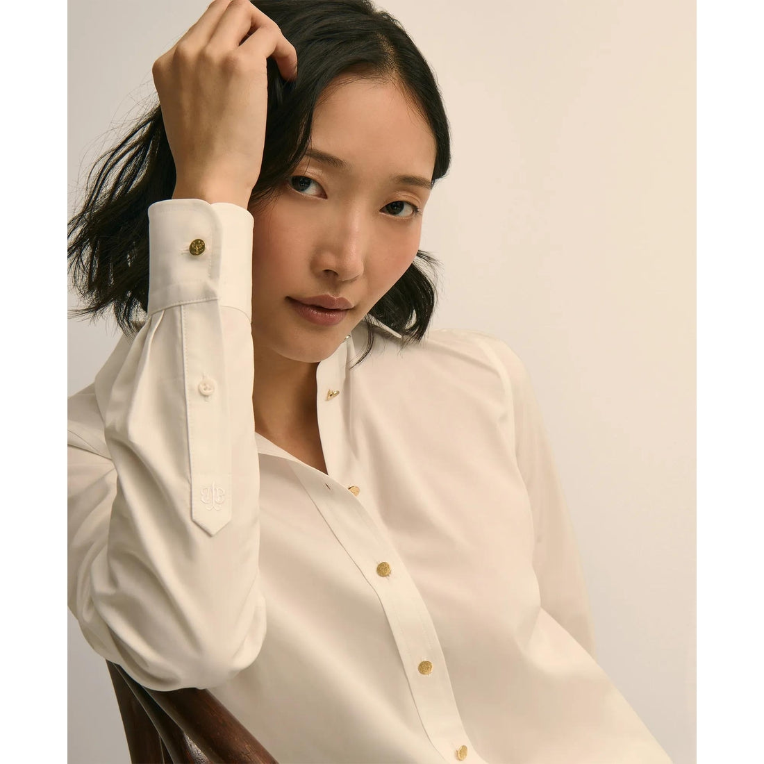 Supima Cotton Gold-Tone Button Shirt