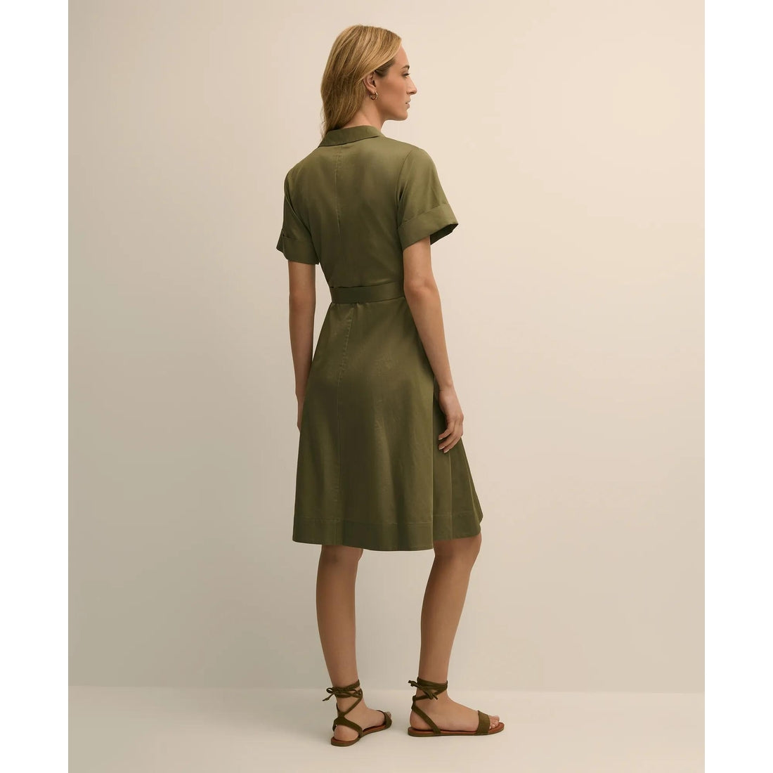 Supima Cotton Belted Safari Shirt Dress