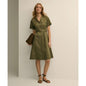 Supima Cotton Belted Safari Shirt Dress