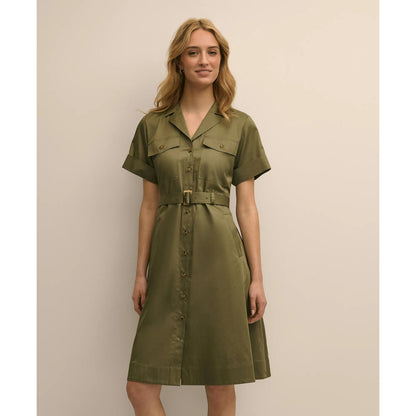 Supima Cotton Belted Safari Shirt Dress