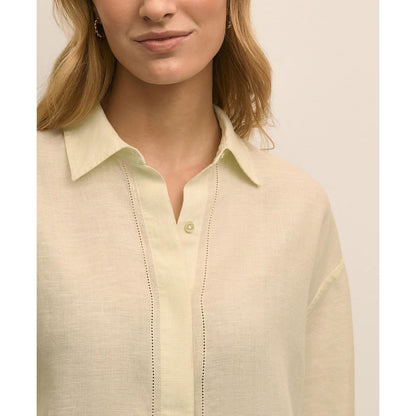 Linen Relaxed Bell-Sleeve Cropped Shirt