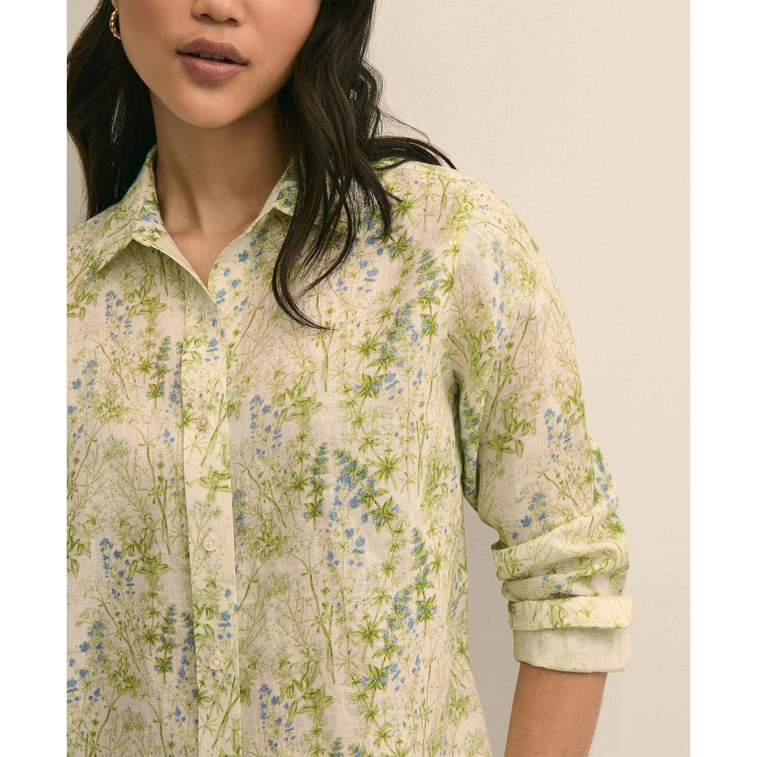 Linen Botanical Print Shirt