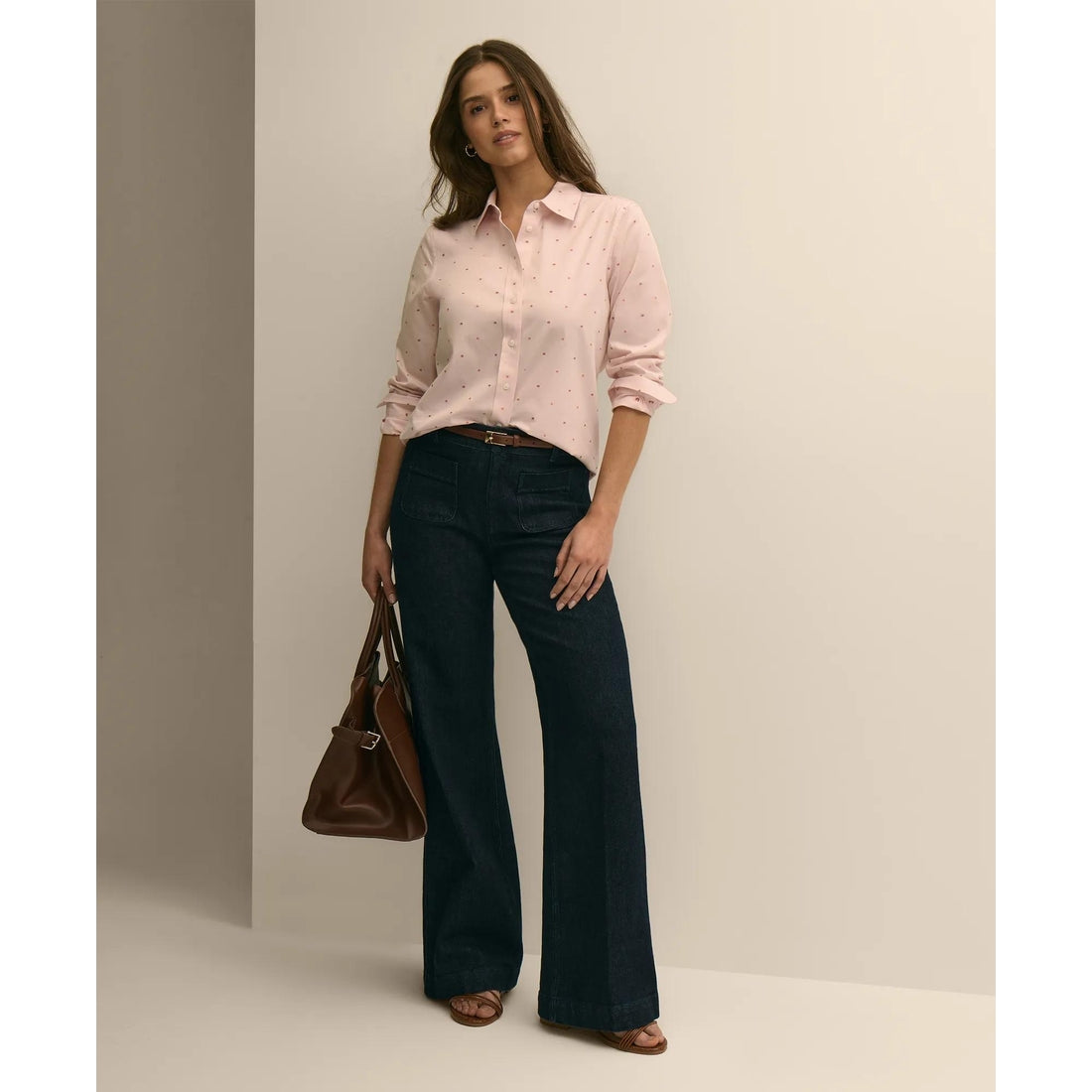 Cotton Jacquard Clip-Dot Shirt