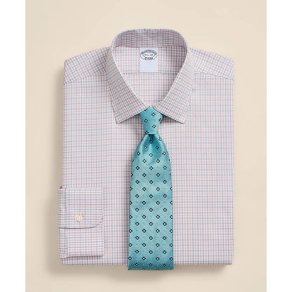 Supima Cotton Non-Iron Pinpoint Oxford Ainsley Collar, Check Dress Shirt