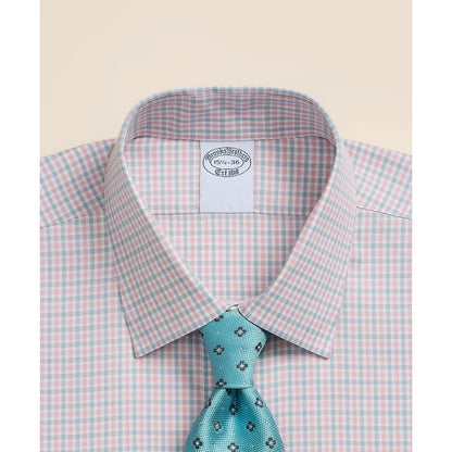 Supima Cotton Non-Iron Pinpoint Oxford Ainsley Collar, Check Dress Shirt