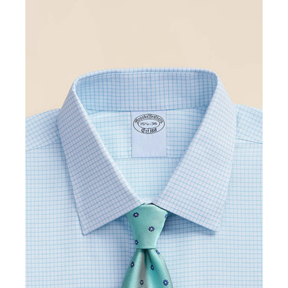 Stretch Supima Cotton Non-Iron Royal Oxford Ainsley Collar, Grid Check Dress Shirt