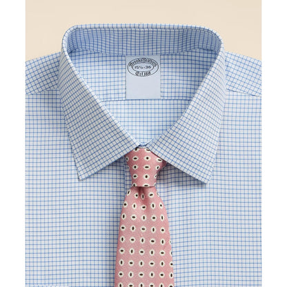 Stretch Supima Cotton Non-Iron Royal Oxford Ainsley Collar, Grid Check Dress Shirt