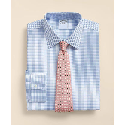 Stretch Supima Cotton Non-Iron Royal Oxford Ainsley Collar, Grid Check Dress Shirt