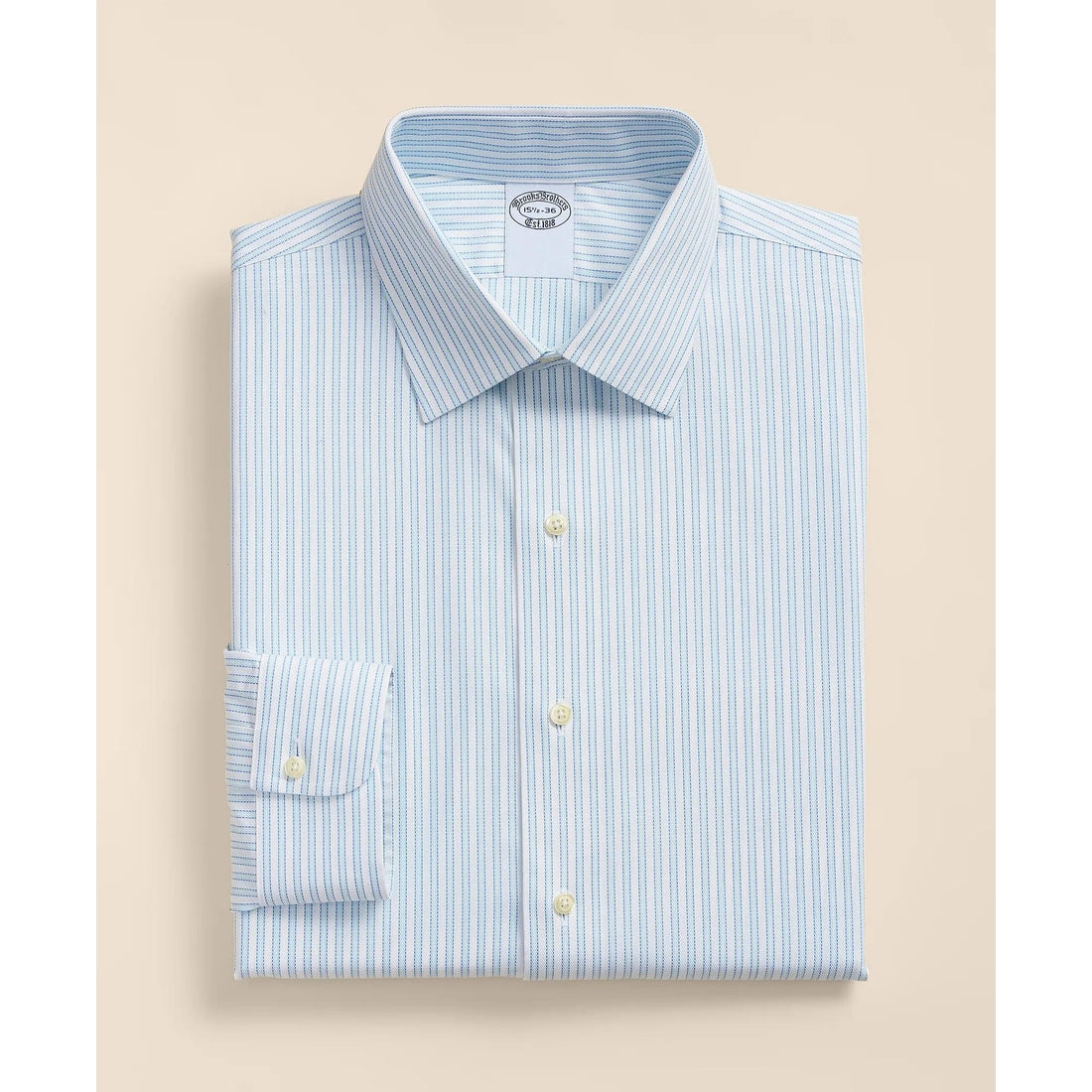 Stretch Supima Cotton Non-Iron Royal Oxford Ainsley Collar, Outline Stripe Dress Shirt