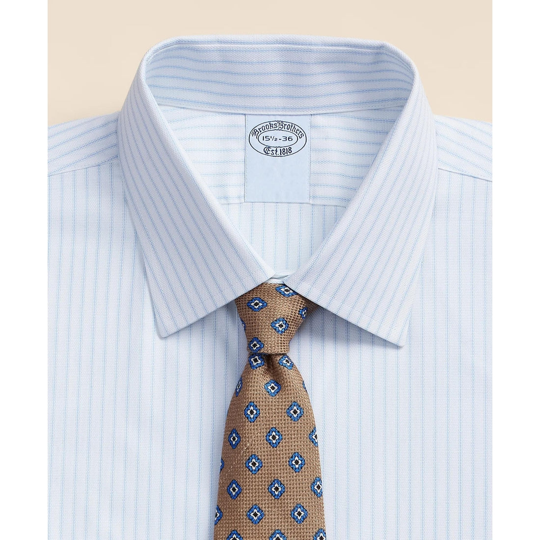 Stretch Supima Cotton Non-Iron Royal Oxford Ainsley Collar, Stripe Dress Shirt