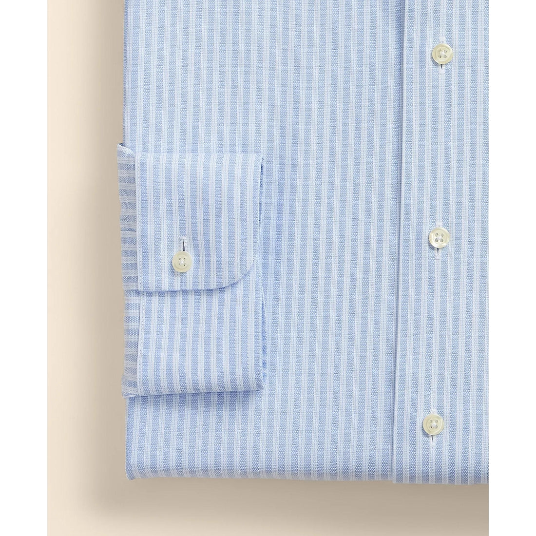 Stretch Supima Cotton Non-Iron Royal Oxford English Spread Collar, Stripe Dress Shirt