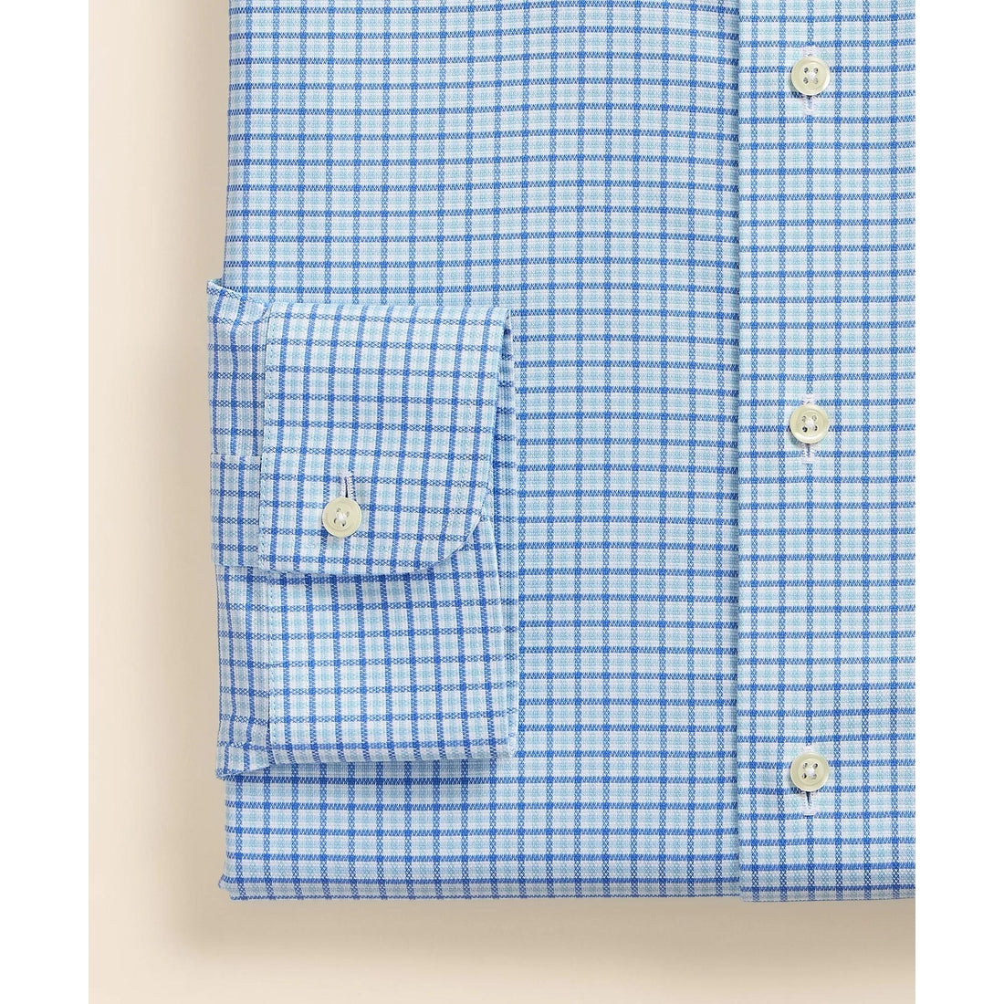 Stretch Supima Cotton Non-Iron Royal Oxford English Spread Collar, Tattersall Dress Shirt