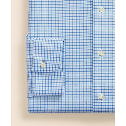 Stretch Supima Cotton Non-Iron Royal Oxford English Spread Collar, Tattersall Dress Shirt