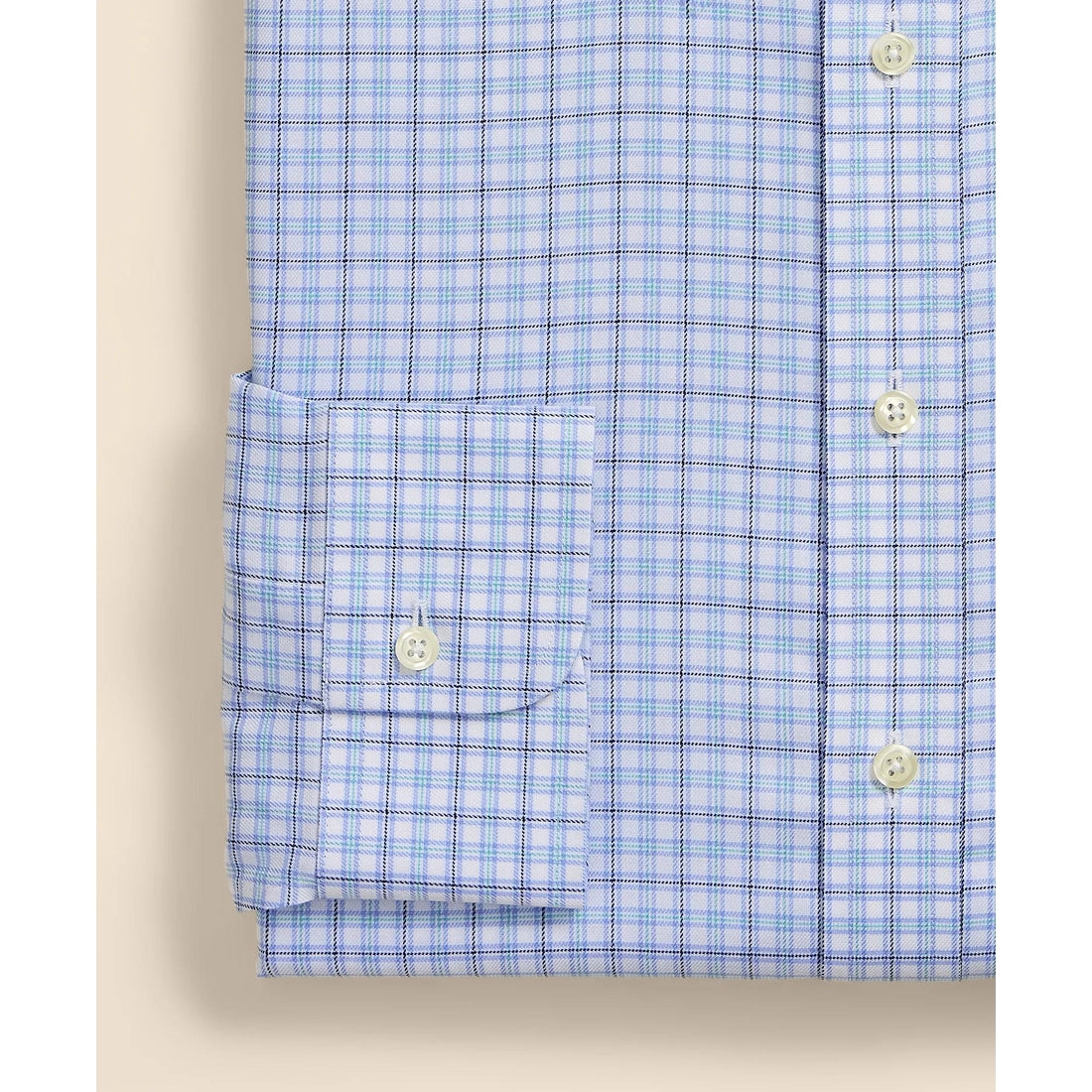 Brooks Brothers Explorer Collection Non-Iron Twill Button-Down Collar, Check Dress Shirt