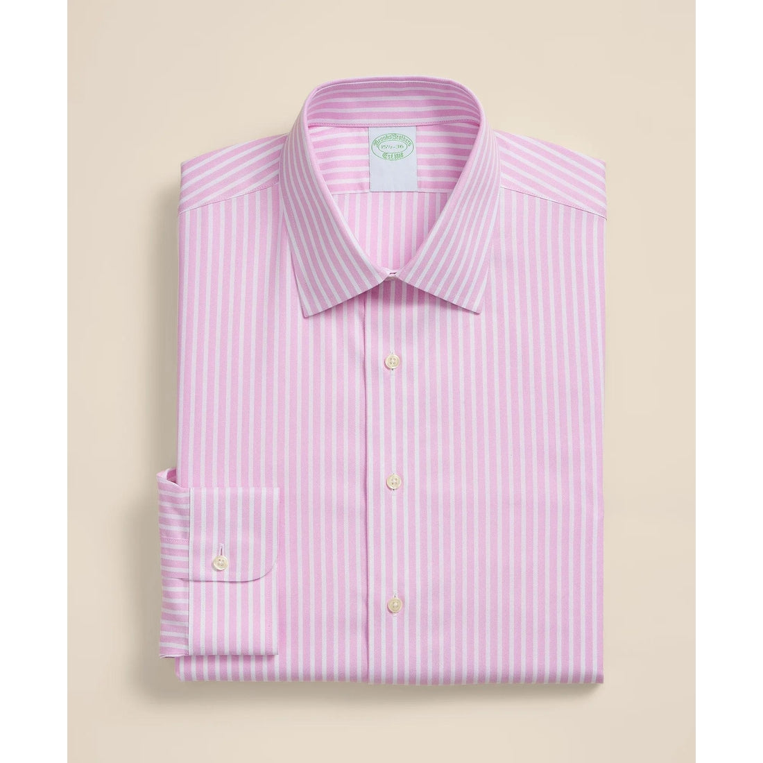 Brooks Brothers Explorer Collection Non-Iron Twill Ainsley Collar, Bengal-Stripe Collar Dress Shirt
