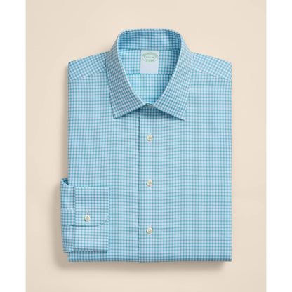 Brooks Brothers Explorer Collection Non-Iron Twill Ainsley Collar, Mini-Check Dress Shirt