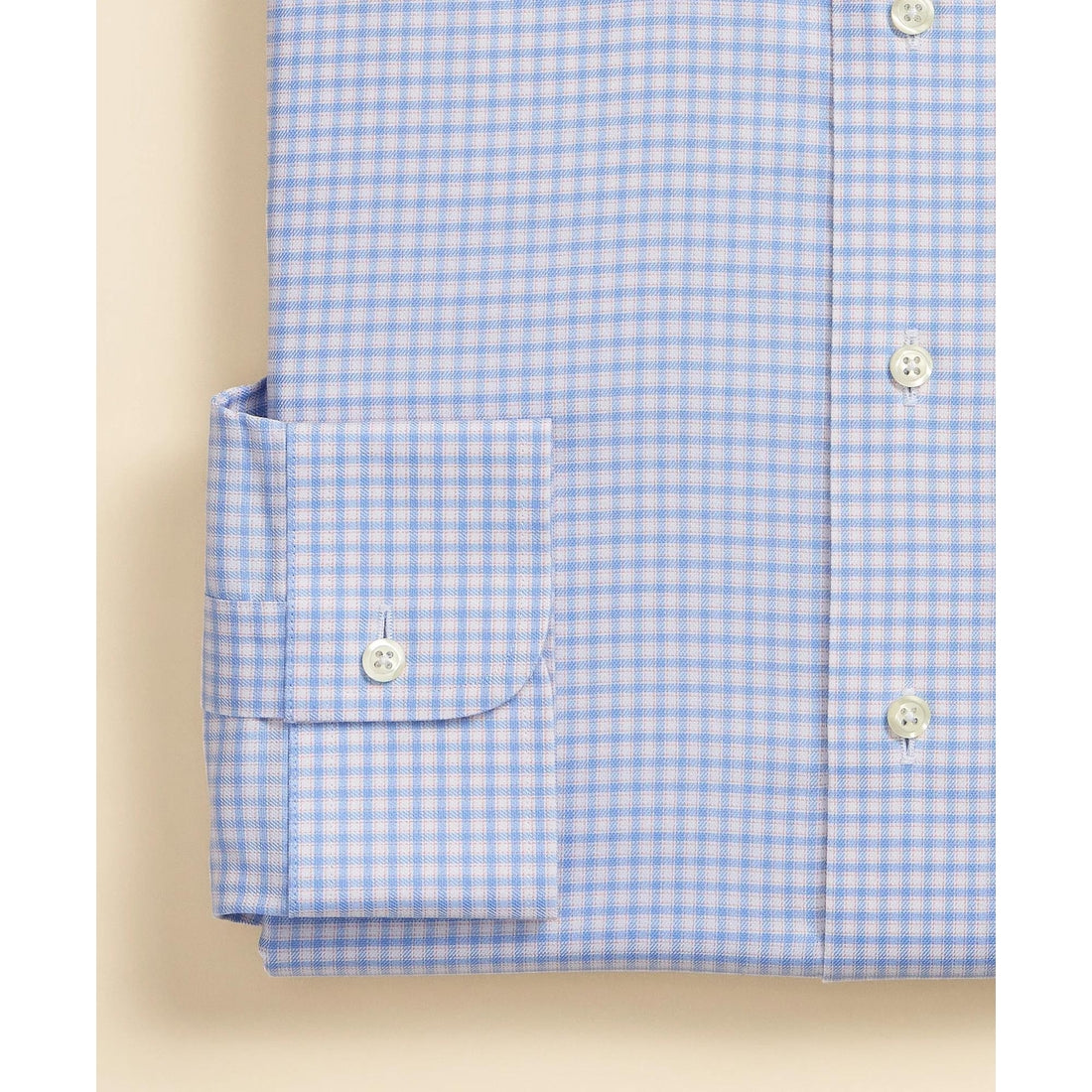 Brooks Brothers Explorer Collection Non-Iron Twill Ainsley Collar, Mini-Check Dress Shirt