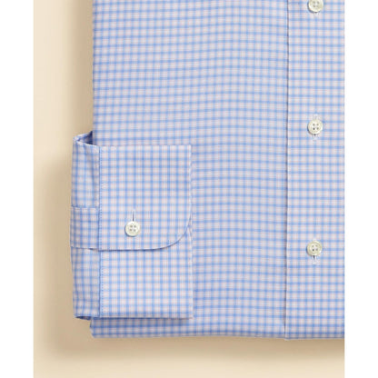 Brooks Brothers Explorer Collection Non-Iron Twill Ainsley Collar, Mini-Check Dress Shirt