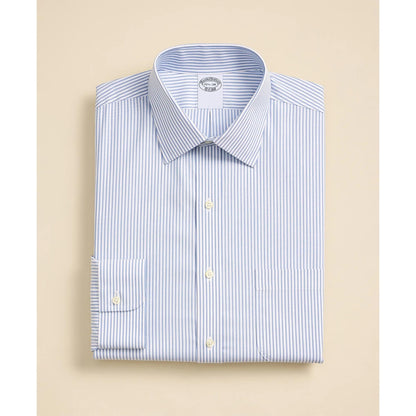 Stretch Supima Cotton Non-Iron Broadcloth Ainsley Spread Collar Striped Dress Shirt