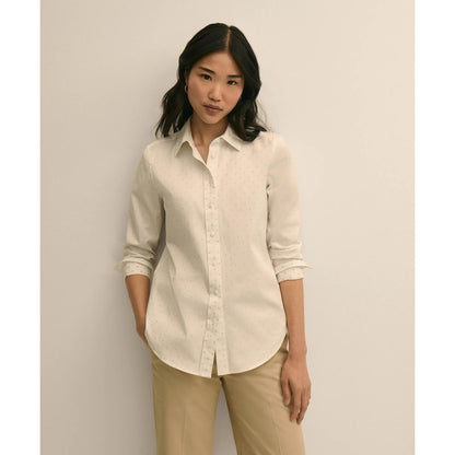 Cotton Jacquard Clip-Dot Shirt
