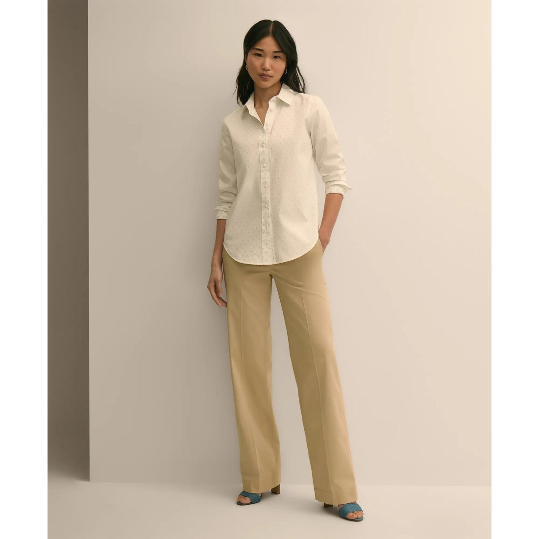 Cotton Jacquard Clip-Dot Shirt