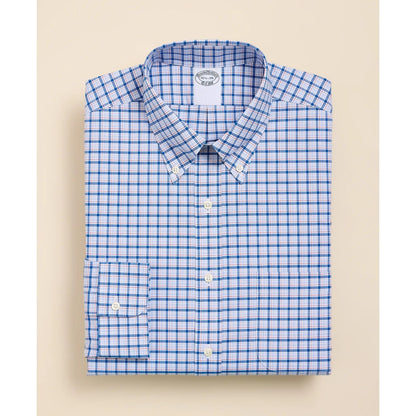 Stretch Supima Cotton Non-Iron Broadcloth Button-Down Collar Bold Check Dress Shirt