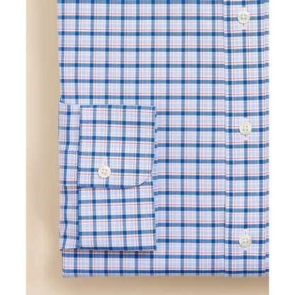 Stretch Supima Cotton Non-Iron Broadcloth Button-Down Collar Bold Check Dress Shirt