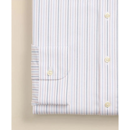 Stretch Supima Cotton Non-Iron Broadcloth Button Down Collar, Striped Dress Shirt