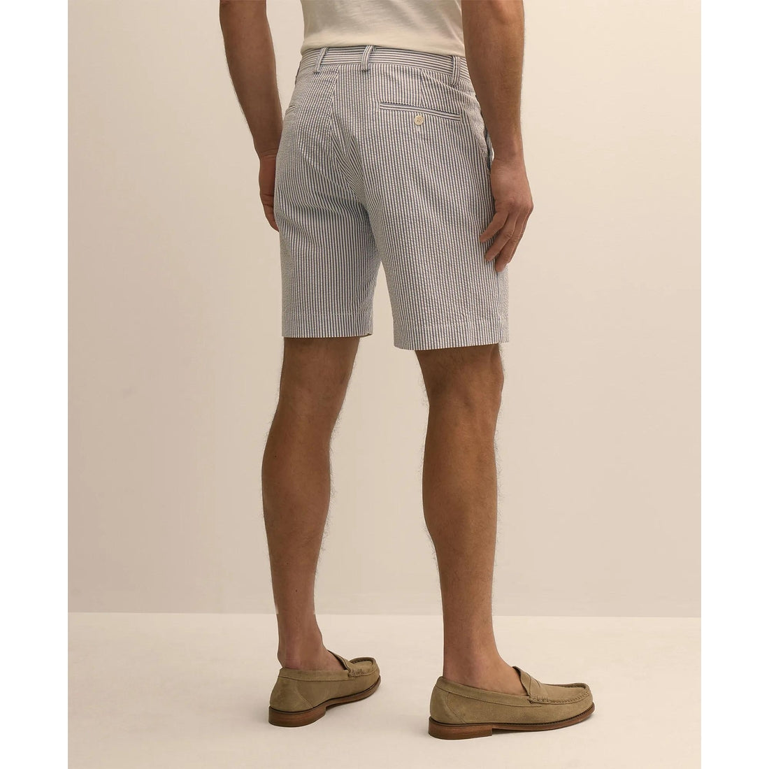 9" Washed Cotton Seersucker Shorts