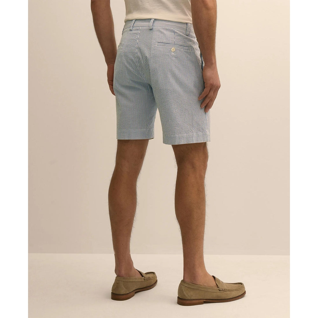 9" Washed Cotton Seersucker Shorts