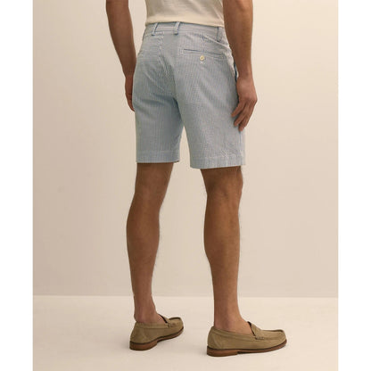 9" Washed Cotton Seersucker Shorts