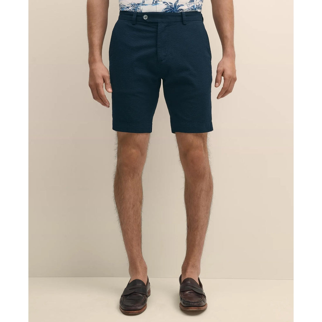 9" Washed Cotton Seersucker Shorts