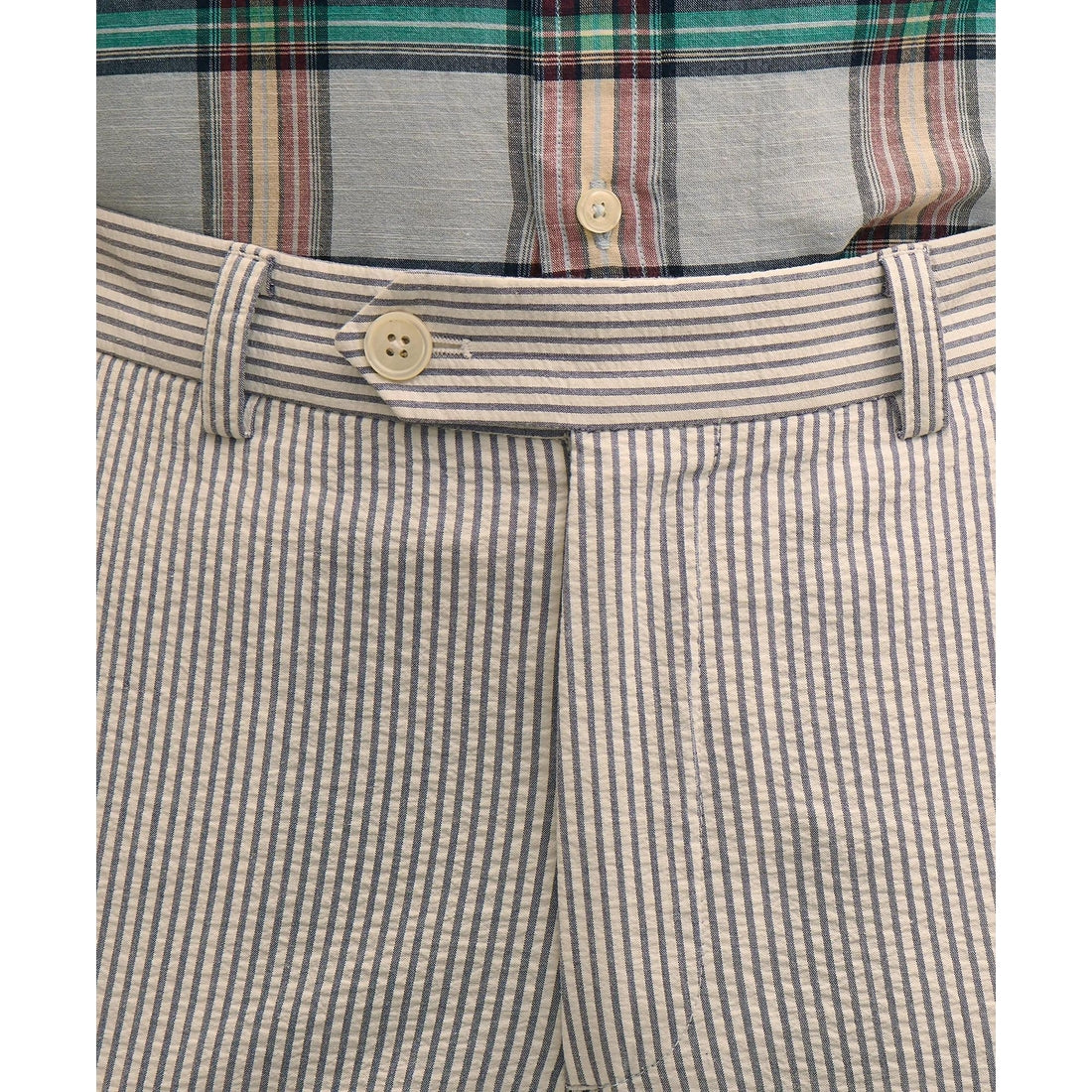 Washed Cotton Seersucker Pants