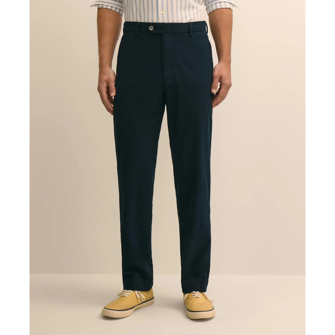 Washed Cotton Seersucker Pants