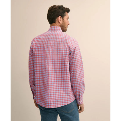 Stretch Supima Cotton Non-Iron Broadcloth Polo Button-Down Collar, Check Sport Shirt