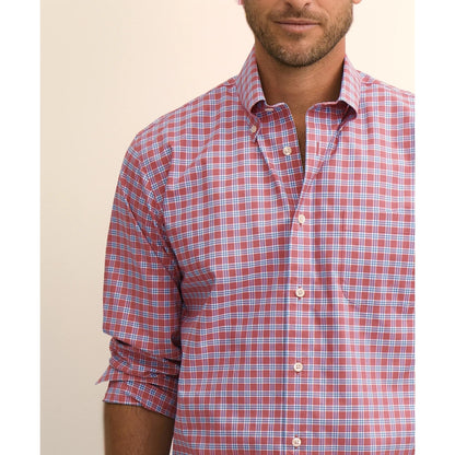 Stretch Supima Cotton Non-Iron Broadcloth Polo Button-Down Collar, Check Sport Shirt