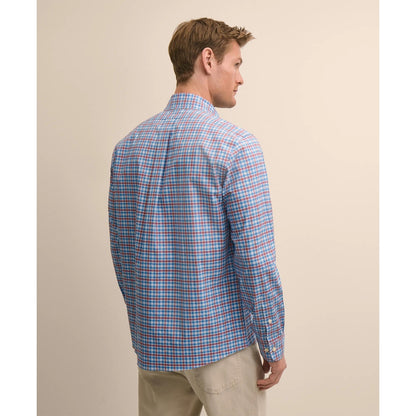 Stretch Supima Cotton Non-Iron Broadcloth Polo Button-Down Collar, Check Sport Shirt