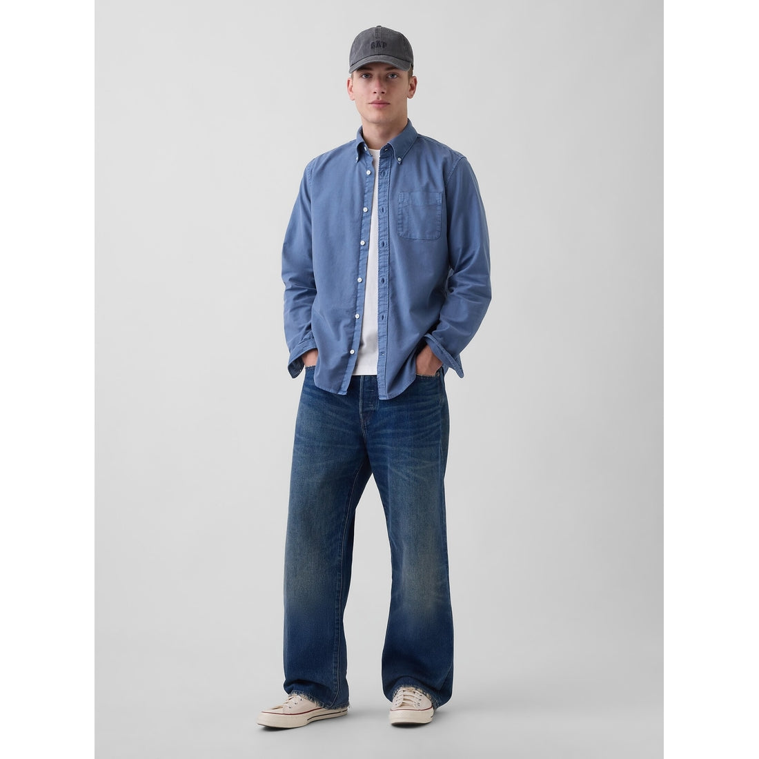 Men's Plaid Oxford Button-Down Shirt