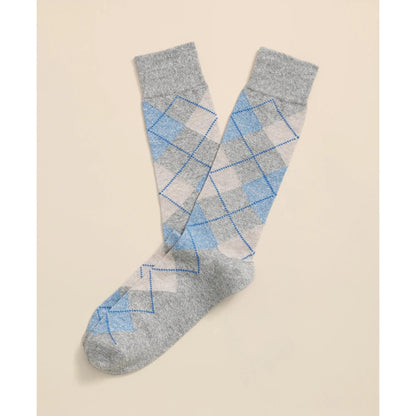 Linen-Cotton Blend Argyle Socks