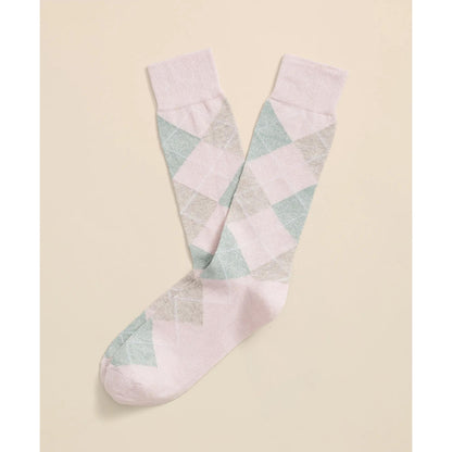 Linen-Cotton Blend Argyle Socks