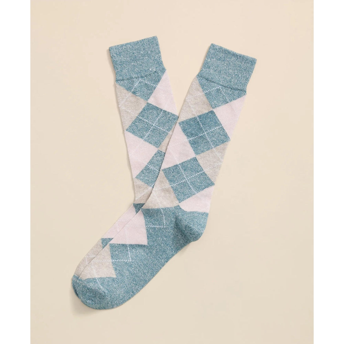 Linen-Cotton Blend Argyle Socks