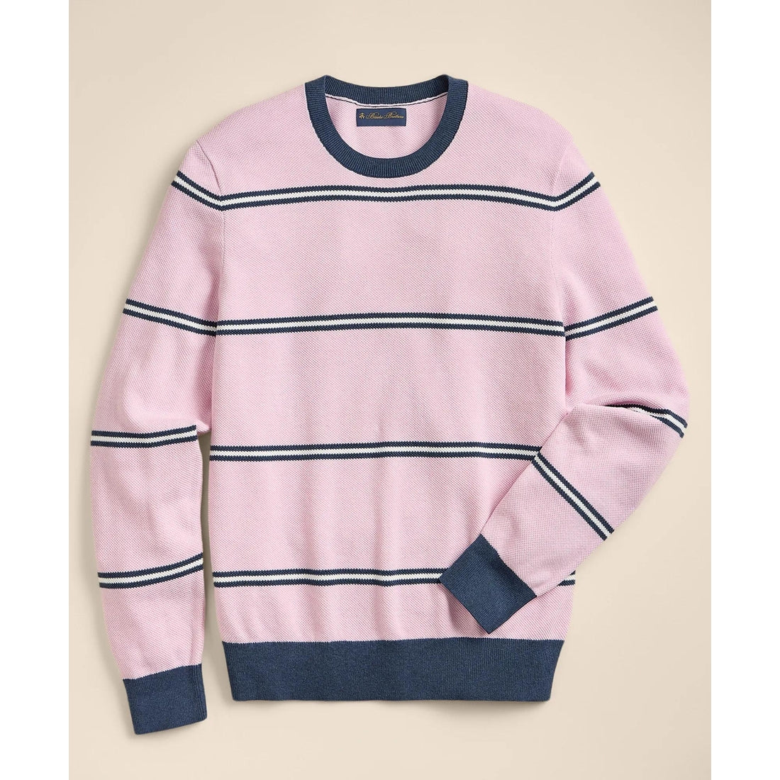 Supima Cotton Pique Crewneck Sweater