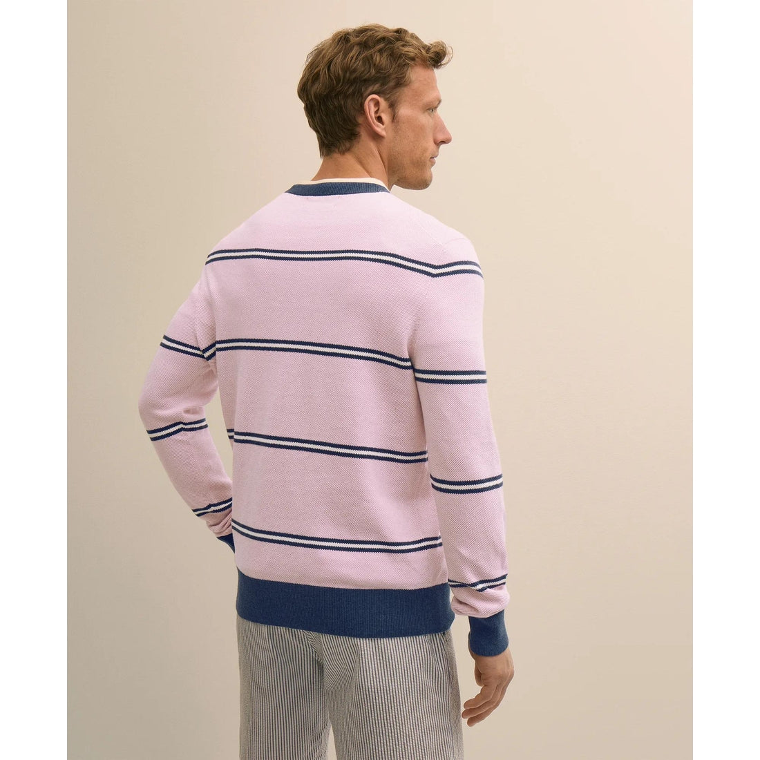 Supima Cotton Pique Crewneck Sweater
